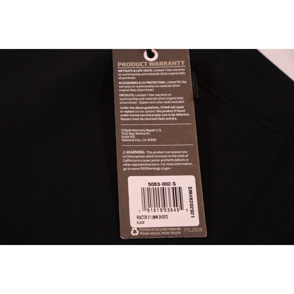 ONeill Mens Reactor-2 1.5mm Neoprene Wetsuit Shorts Black 5083 Size Small NWT - Picture 5 of 6